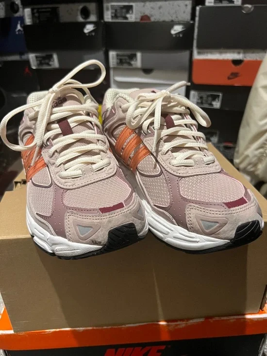 adidas Originals Women’s Beige and Orange Lace-Up Sneakers - Picture 3 of 9